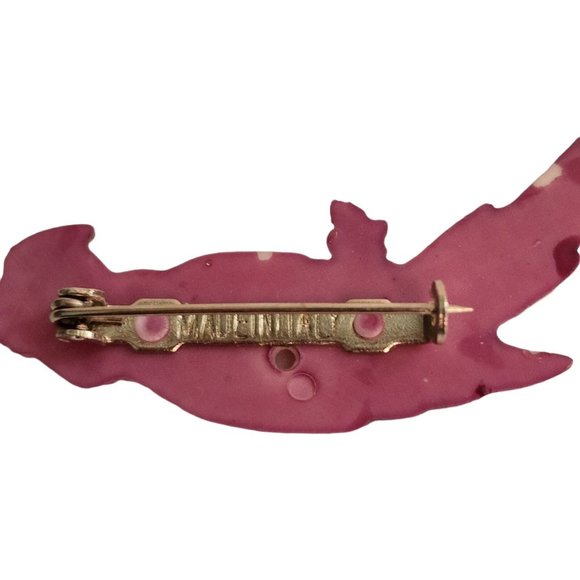 Vintage Buch Deichmann Copenhagen Denmark Big Parrot Bird Brooch Pin Large Purpl - Picture 7 of 9